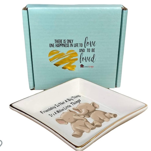 Elephant Ring Dish Holder Trinket Tray - Picture 2 of 3